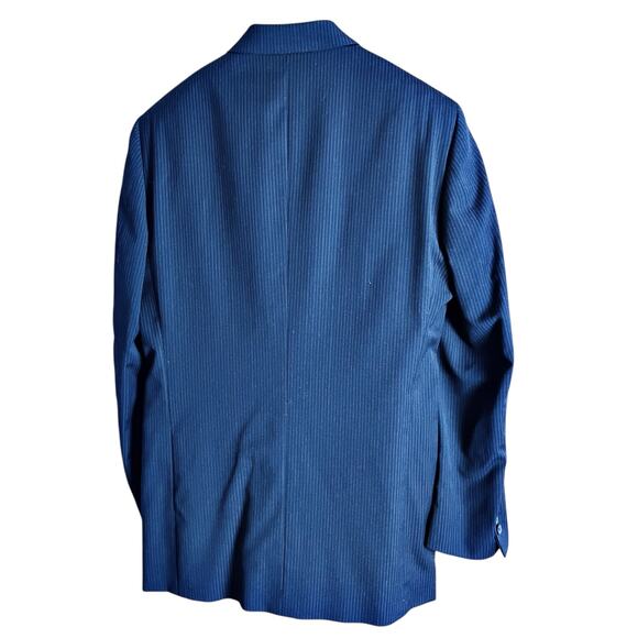 J. Ferrar Men’s Wool Pinstripe Jacket 38R Gray Career Special Occasion Old Money - Picture 2 of 8